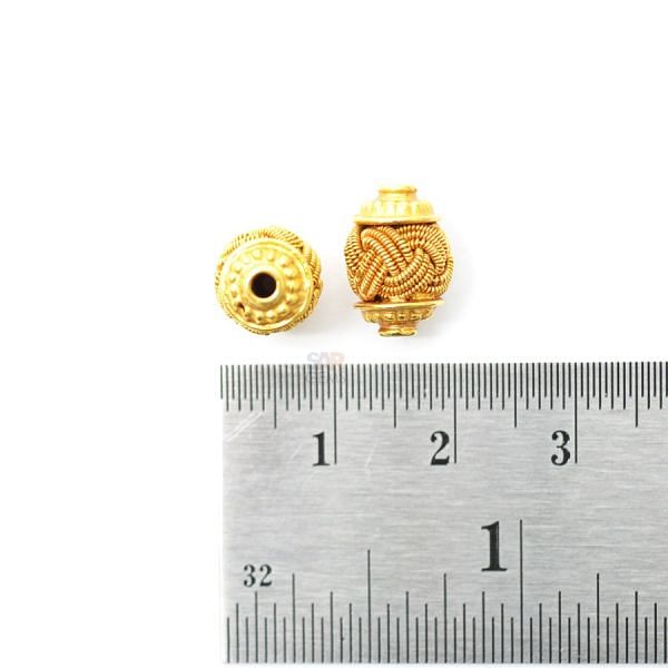 18K Solid Yellow Gold  Oval Shape Spring Plain Finished, 12,0X8,50mm Bead, SGTAN-0078, Sold By 1 Pcs.