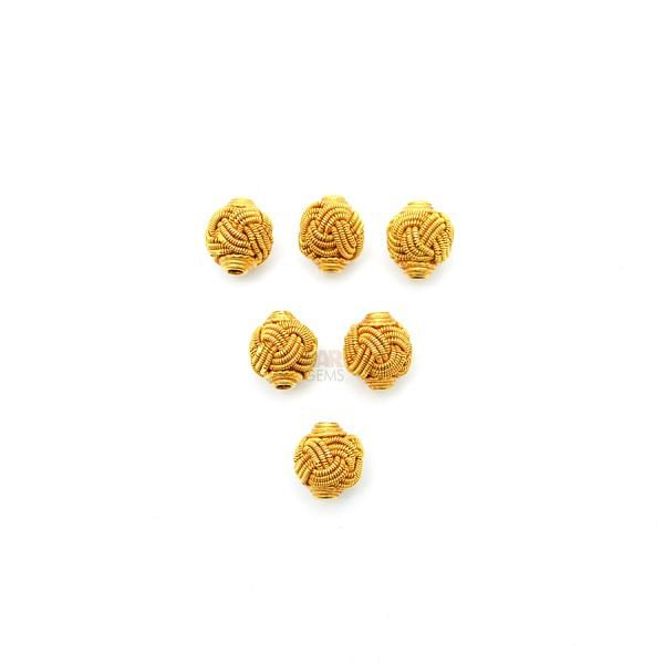 18K Solid Yellow Gold Fancy Oval Shape Spring Plain Finished 10,9mm Bead, SGTAN-0081, Sold By 1 Pcs.