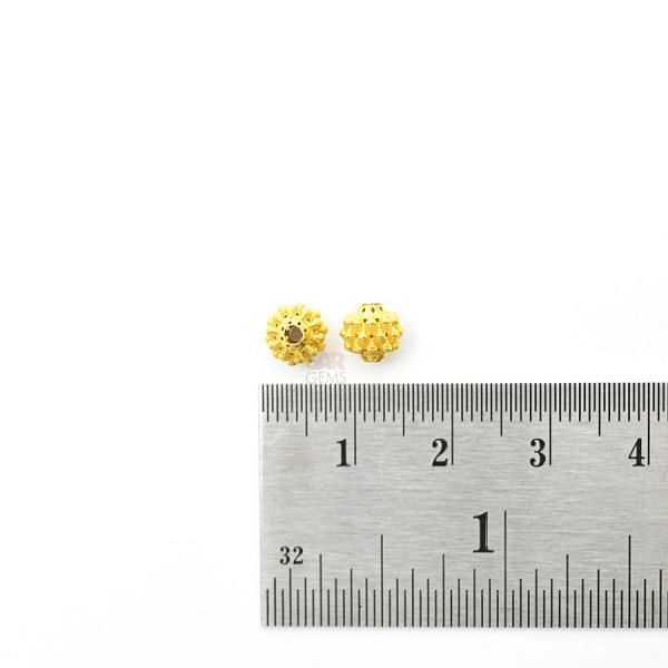 18K Solid Yellow Gold Roundel Shape Textured Finished 6X5,50mm Bead, SGTAN-0096, Sold By 1 Pcs.