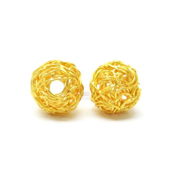 18K Solid Yellow Gold Roundel Shape Plain Wire 8X8,50mm Bead, SGTAN-0127, Sold By 1 Pcs.