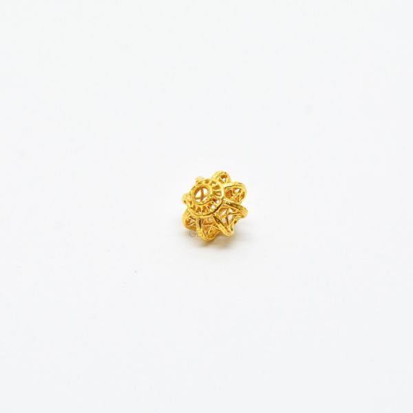 18K Solid Yellow Gold Roundel Shape  Plain Wire Finishing 7X6 mm Bead, SGTAN-0153, Sold By 1 Pcs.