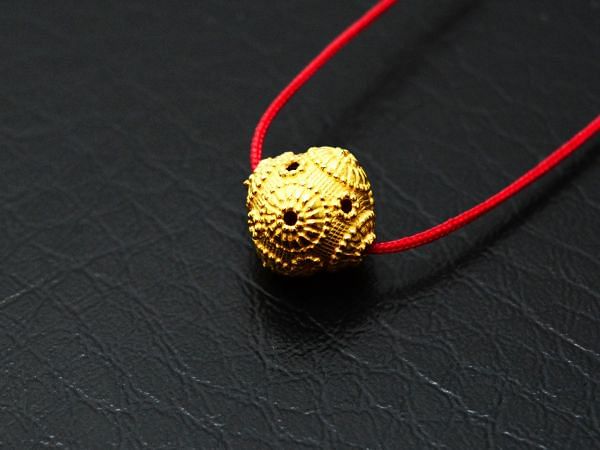 18K Solid Yellow Gold Roundel Shape Plain Textured Finishing 10,5X10,5mm Bead, SGTAN-0164, Sold By 1 Pcs.