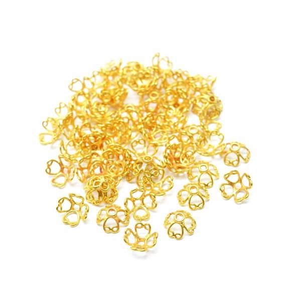 18K Solid Yellow Gold Flower Shape Plain Finished 9x4mm Bead, SGTAN-0225, Sold By 1 Pcs.