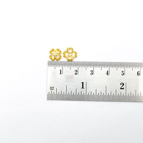 18K Solid Yellow Gold Flower Cap Shape Plain Finishing 9X3mm Bead, SGTAN-0228, Sold By 1 Pcs.