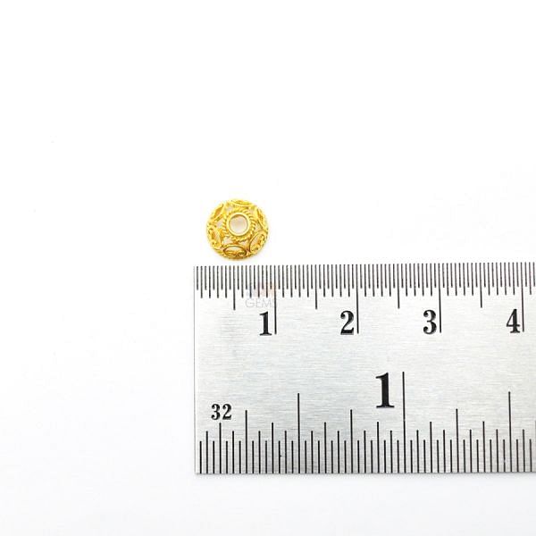 18K Solid Yellow Gold Flower Cap Shape Plain Finishing 7,5X4mm Bead, SGTAN-0230, Sold By 1 Pcs.