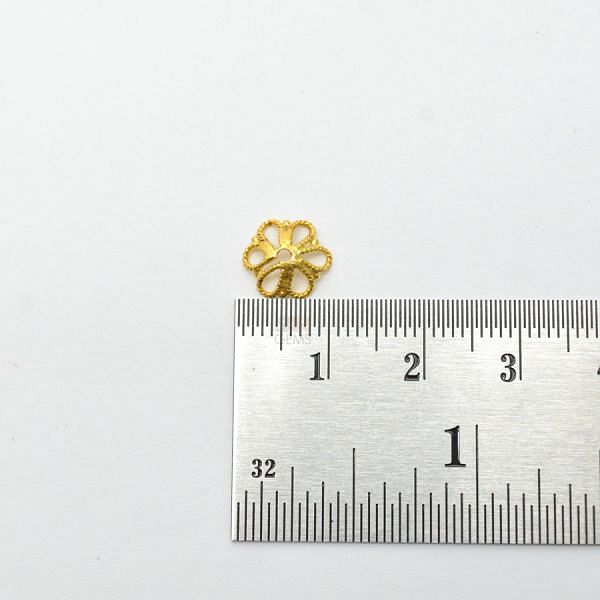 18K Solid Yellow Gold Flower Cap Shape Plain Finishing, 9X3mm Plain Bead, SGTAN-0237, Sold By 1 Pcs.