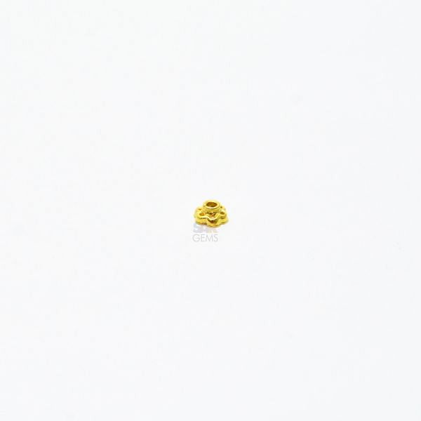 18K Solid Yellow Gold Caps Shape Plain Finishing 5X2mm Bead, SGTAN-0247, Sold By 5 Pcs.