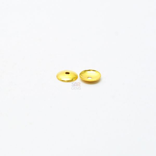 18K Solid Yellow Gold Caps Plain Shape Plain Finishing 8X1mm Bead, SGTAN-0253, Sold By 1 Pcs.