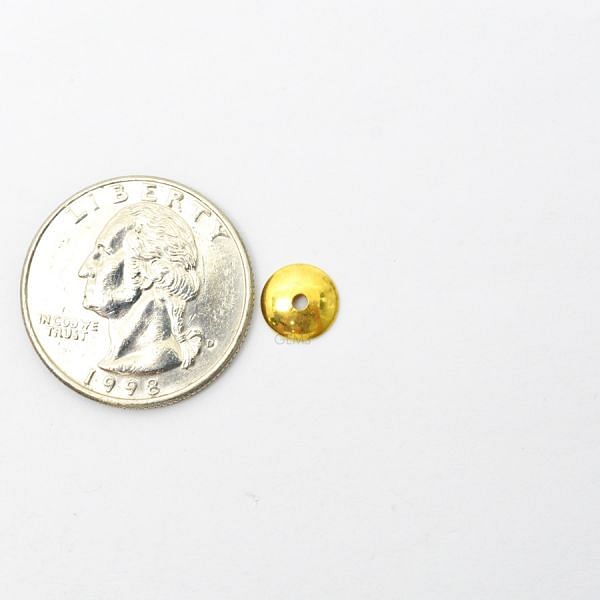 18K Solid Yellow Gold Caps Plain Shape Plain Finishing 8X1mm Bead, SGTAN-0253, Sold By 1 Pcs.