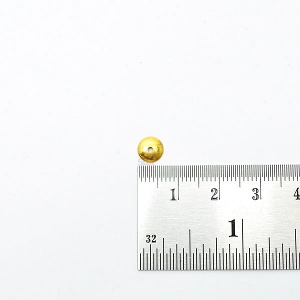 18K Solid Yellow Gold Caps Plain Shape Plain Finishing 6X1mm Bead, SGTAN-0254, Sold By 4 Pcs.