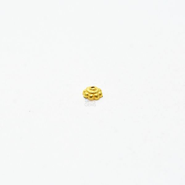 18K Solid Yellow Gold Caps  Shape Fancy Cap Finishing 6X2mm Bead, SGTAN-0257, Sold By 1 Pcs.