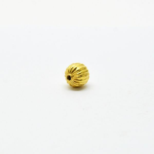18K Solid Yellow Gold Roundel Shape Plain Lining Finishing 11X10,5mm Bead, SGTAN-0268, Sold By 1 Pcs.