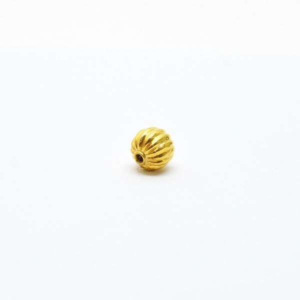 18K Solid Yellow Gold Roundel Shape Plain Lining Finishing 10,5X10mm Bead, SGTAN-0269, Sold By 1 Pcs.