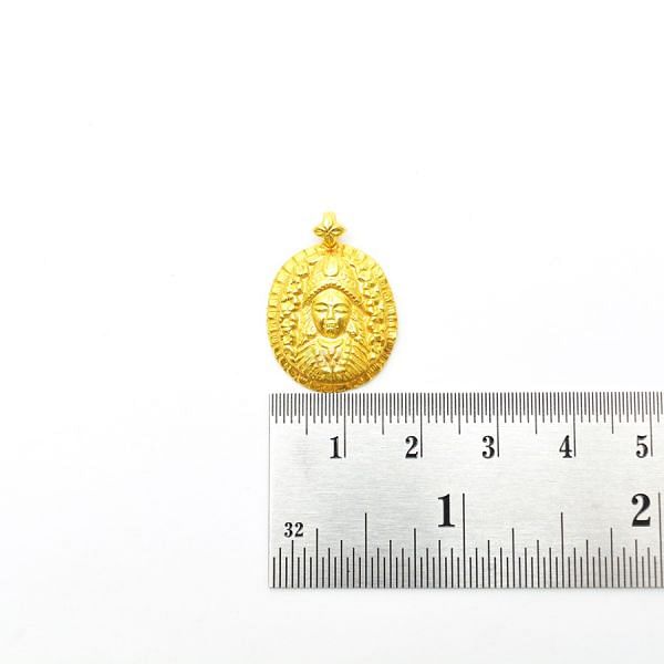 18K Solid Yellow Gold Pendant Shape Plain Textured Finishing 24X17X4mm Pendant Bead, SGTAN-0379, Sold By 1 Pcs.