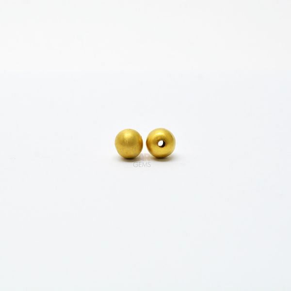 18K Solid Yellow Gold Ball Shape Plain Finishing 8mm Bead, SGTAN-0383, Sold By 1 Pcs.