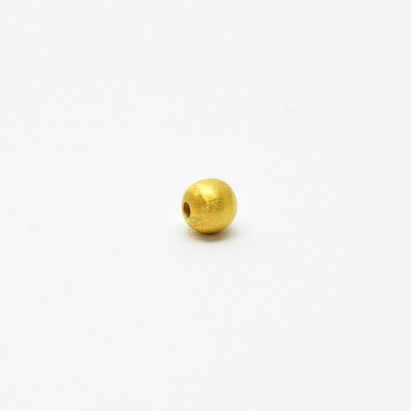 18K Solid Yellow Gold Ball Shape Brushed Finishing 6mm Bead, SGTAN-0387, Sold By 1 Pcs.