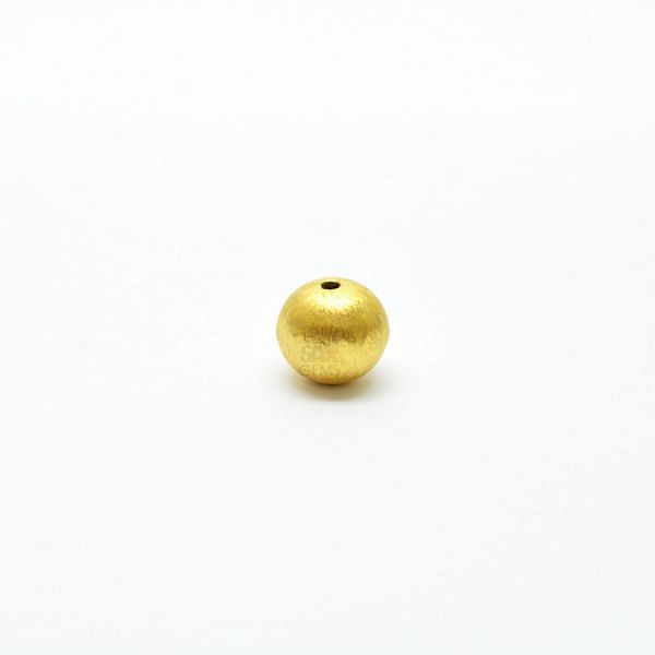 18K Solid Yellow Gold Ball Shape Brushed Finishing 12mm Bead, SGTAN-0389, Sold By 1 Pcs.