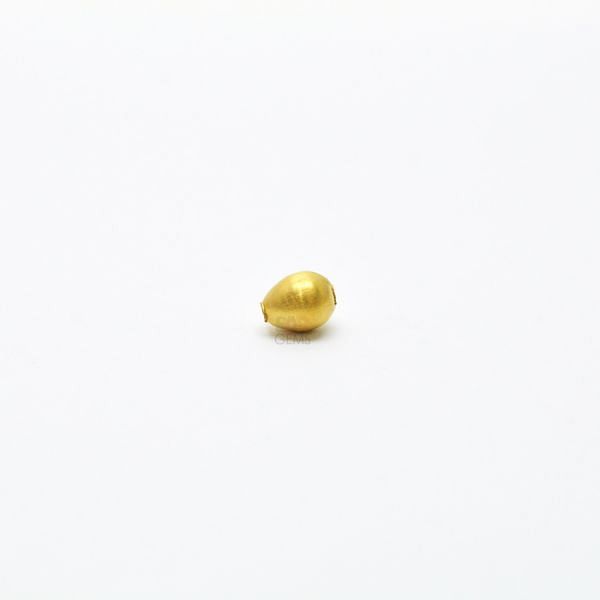 18K Solid Yellow Gold Drop Shape Matt Finishing 6X7,5mm Bead, SGTAN-0392, Sold By 1 Pcs.