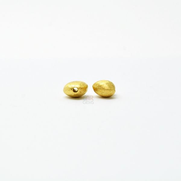 18K Solid Yellow Gold Heart Shape Brushed Finishing 9X9,5mm Bead, SGTAN-0398, Sold By 1 Pcs.