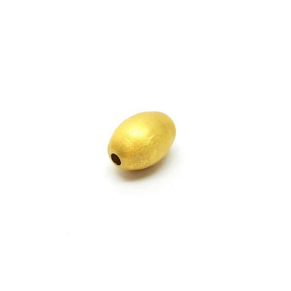 18K Solid Yellow Gold Oval Shape Matt Finishing 7X10mm Bead, SGTAN-0411, Sold By 1 Pcs.