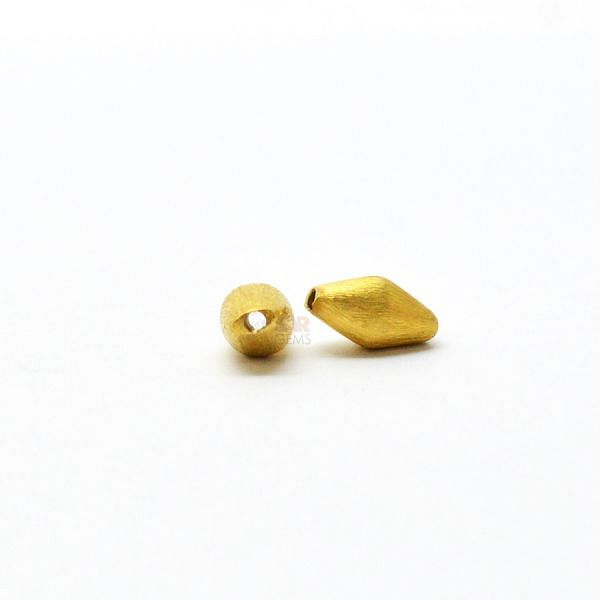18K Solid Yellow Gold Drum Shape Brushed Finishing 5X9,5mm Bead, SGTAN-0413, Sold By 1 Pcs.