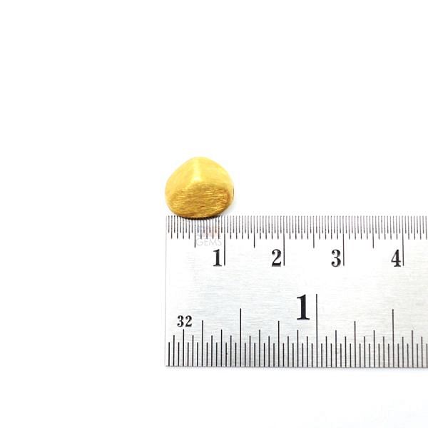 18K Solid Yellow Gold Nugget Shape Brushed Finishing 10X11,5mm Bead, SGTAN-0421, Sold By 1 Pcs.