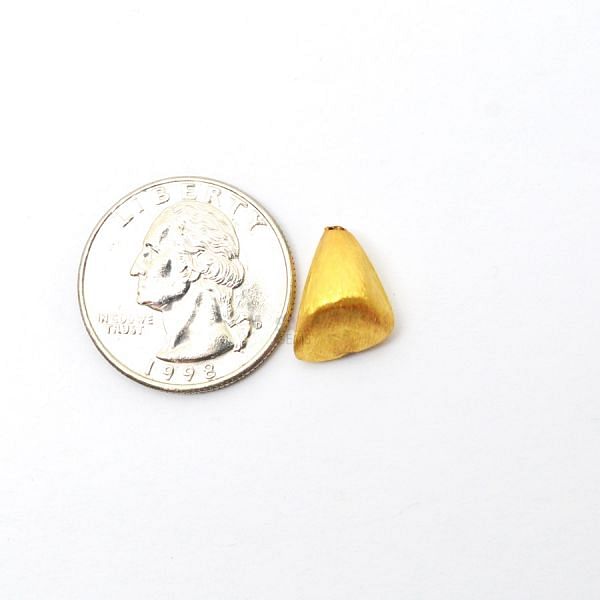 18K Solid Yellow Gold Nugget Shape Brushed Finishing 11,5X14X11mm Bead, SGTAN-0423, Sold By 1 Pcs.