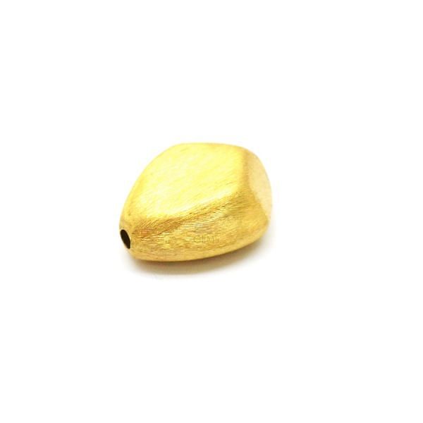 18K Solid Yellow Gold Bead,s in Nugget Shape With Brushed Finishing Size - 13X16,5mm, SGTAN-0424, Sold By 1 Pcs.
