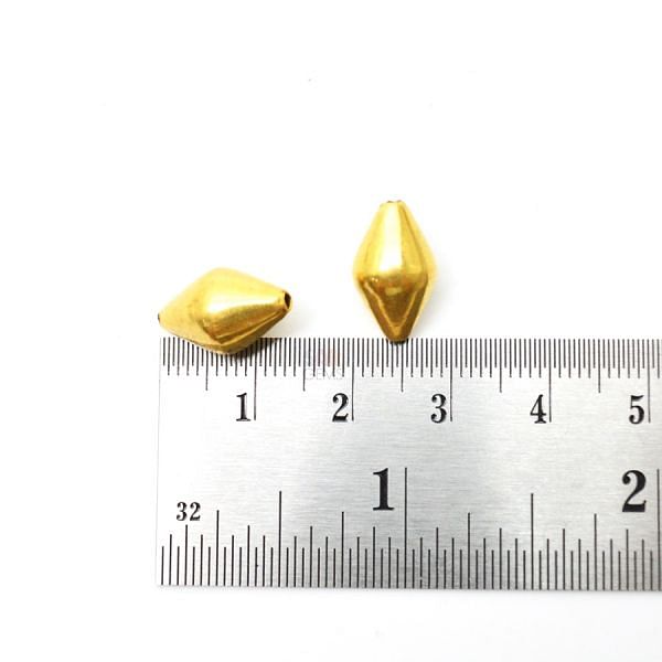 18K Solid Yellow Gold Drum Shape Plain Finished, 8,5X14,5mm Bead, SGTAN-0444, Sold By 1 Pcs.