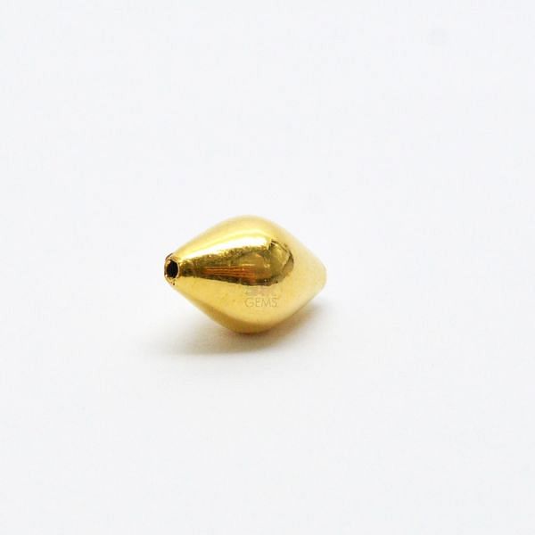 18K Solid Yellow Gold Drum Shape Plain Finished, 9X15mm Bead, SGTAN-0445, Sold By 1 Pcs.