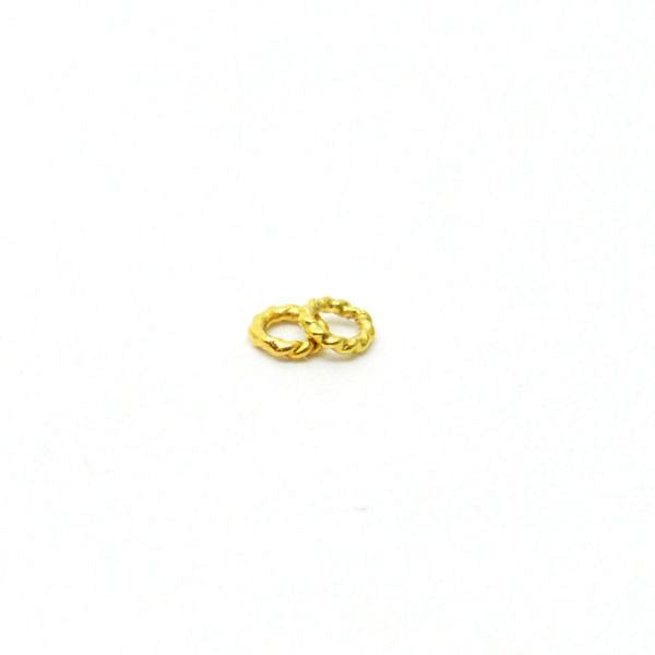 18 Carat Gold Round Shaped Clasps Jumpring Beads - (0,5X2,5mm) Size, SGTAN-0450, Sold By 10 Pcs.