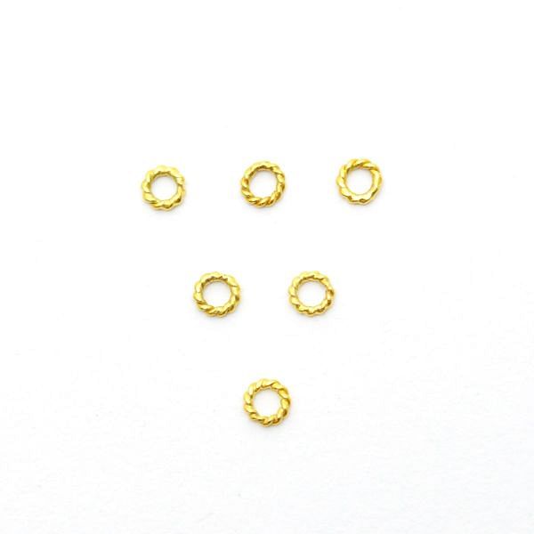 18 Carat Gold Round Shaped Clasps Jumpring Beads - (0,5X2,5mm) Size, SGTAN-0450, Sold By 10 Pcs.