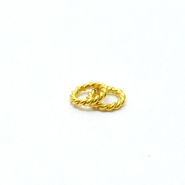 18K Gold Round Jump Ring Beads, Finding Beads In 4X0,7mm Size, SGTAN-0454, Sold By 10 Pcs.