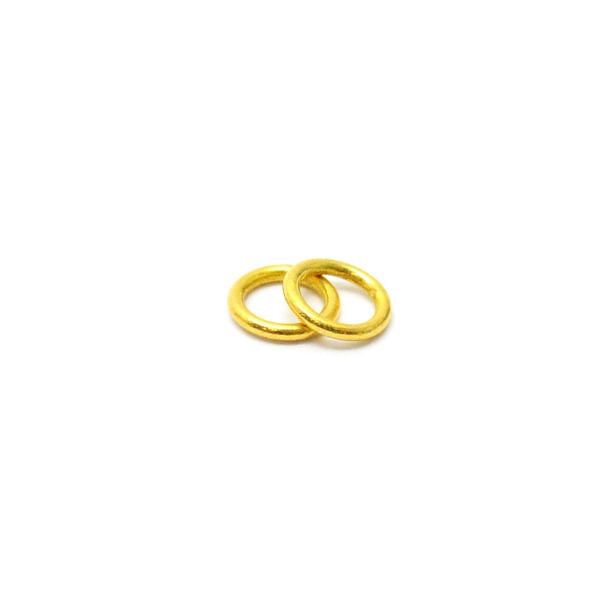 18K Solid Yellow Gold Round Jump Ring Shape Plain Finished, 5X0,7mm Bead, SGTAN-0455, Sold By 5 Pcs.