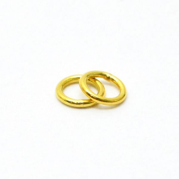 Finding  18 Carat Gold Clasps Round Shape Beads in 4.5X0.6mm Size, Sold by 5 Pcs