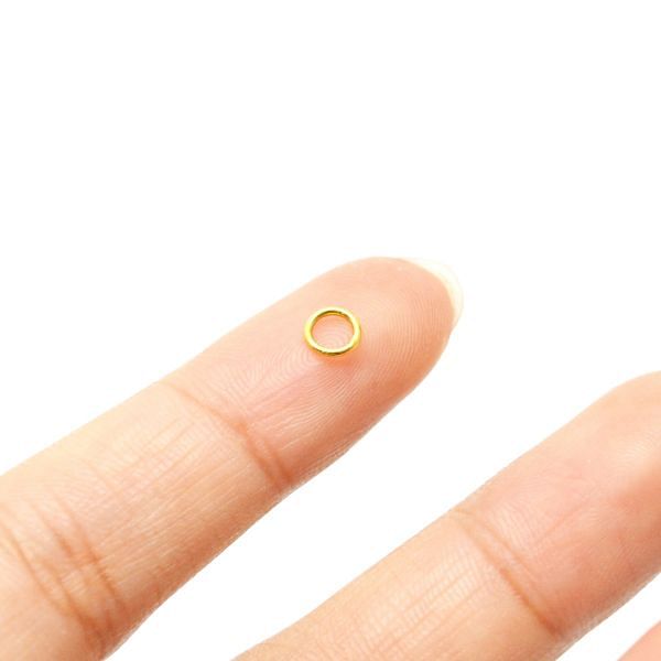 Finding  18 Carat Gold Clasps Round Shape Beads in 4.5X0.6mm Size, Sold by 5 Pcs