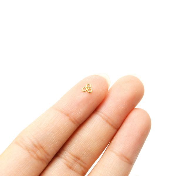 18K Gold Clasps Beads With Round Shape, Finding 2,0X0,4mm Size Beads, SGTAN-0461, Sold By 30 Pcs.