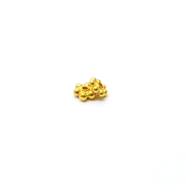 18K Solid Yellow Gold Flower Shape Plain Finished, 3.0X0.8 mm Bead. (Sold By 5 Piece)
