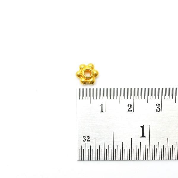 18k Solid Gold Flower Shape Beads For DIY Jewellery Making 7,5X4,0 mm, SGTAN-0471, Sold By 1 Pcs.