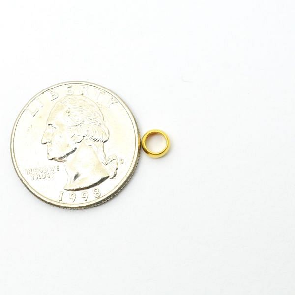  Plain 18K Solid Gold Round Beads - 5,0X2,0 mm Size, SGTAN-0474, Sold By 2 Pcs.