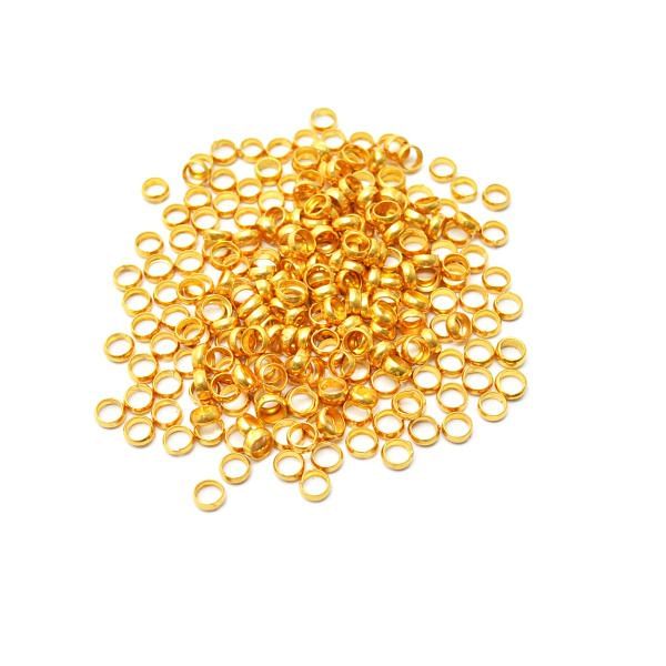 18k Solid Gold Round Shape Beads For DIY Jewellery Making, 5X1,8 mm Size, SGTAN-0475, Sold By 5 Pcs.