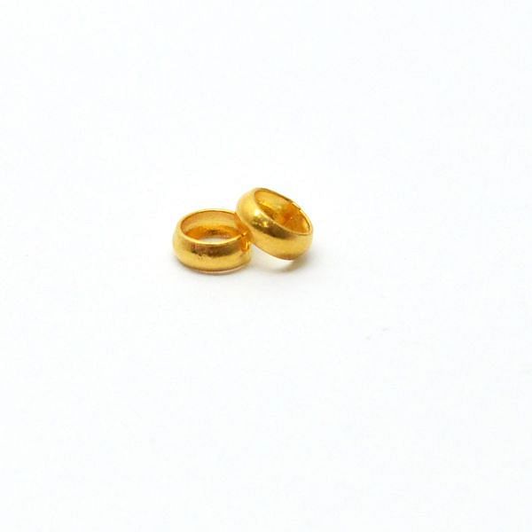 18k Solid Gold Round Shape Beads For DIY Jewellery Making, 5X1,8 mm Size, SGTAN-0475, Sold By 5 Pcs.