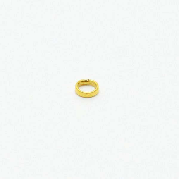 18K Solid Yellow Gold Round Shape Plain Finished, 3X0,7 mm Bead, SGTAN-0476, Sold By 10 Pcs.
