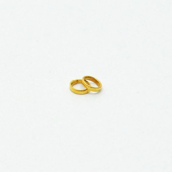 18 Carat Solid Yellow Gold Beads With Round in Size  3,5X0,7 mm, SGTAN-0478, Sold By 10 Pcs.