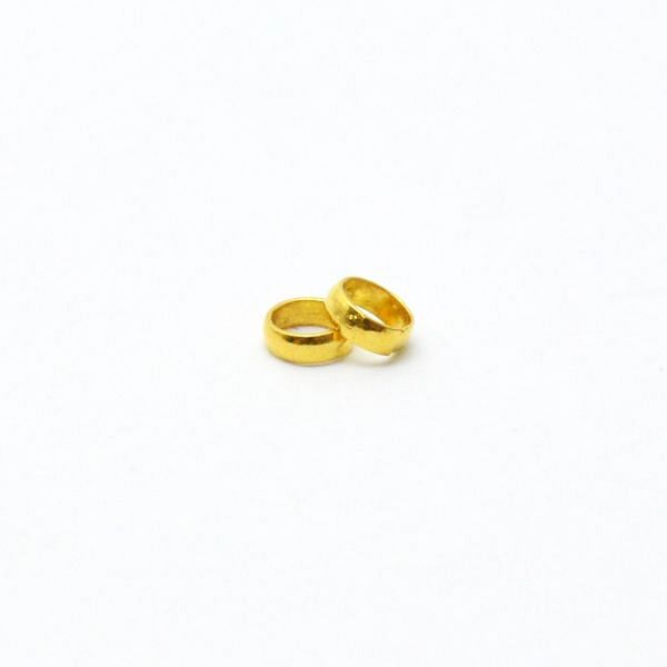 18k solid Gold Bead, 6X4 mm Beads With Round Shape, SGTAN-0479, Sold By 5 Pcs.