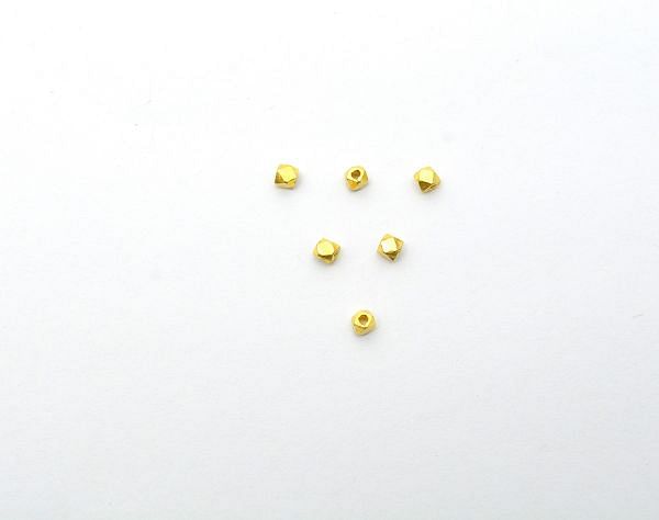 Solid 18k Solid Gold Bead With Hexagon Shape in  2,4X2,5 mm Size, SGTAN-0486, Sold By 5 Pcs.