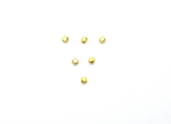 Hexagon 18k Solid Gold Beads, Size 1,9X2,0 mm Beads Finding For Jewellery Making, SGTAN-0487, Sold By 5 Pcs.