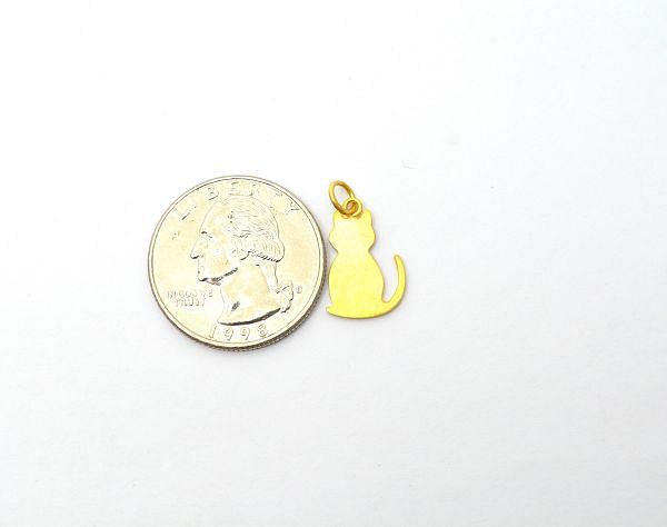 18K Solid Yellow Gold Plain  Shape   10X7,3X16,5X8mm Pendent, SGTAN-0493, Sold By 1 Pcs.