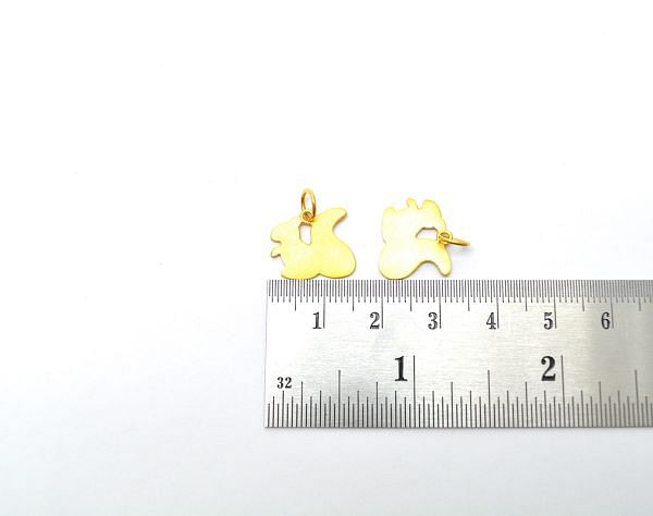 Plain 18k Solid Gold Pendant With Bird Shape Beads - 15X4X9X0,9 mm Size, SGTAN-0497, Sold By 1 Pcs.