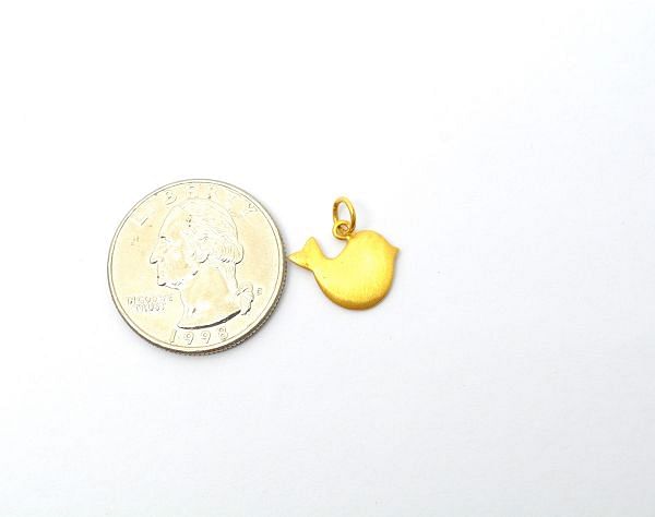 18k Solid Gold Pendant in Whale Shape With Plain Finished -  15X11,5X7X1 mm Size, SGTAN-0500, Sold By 1 Pcs.